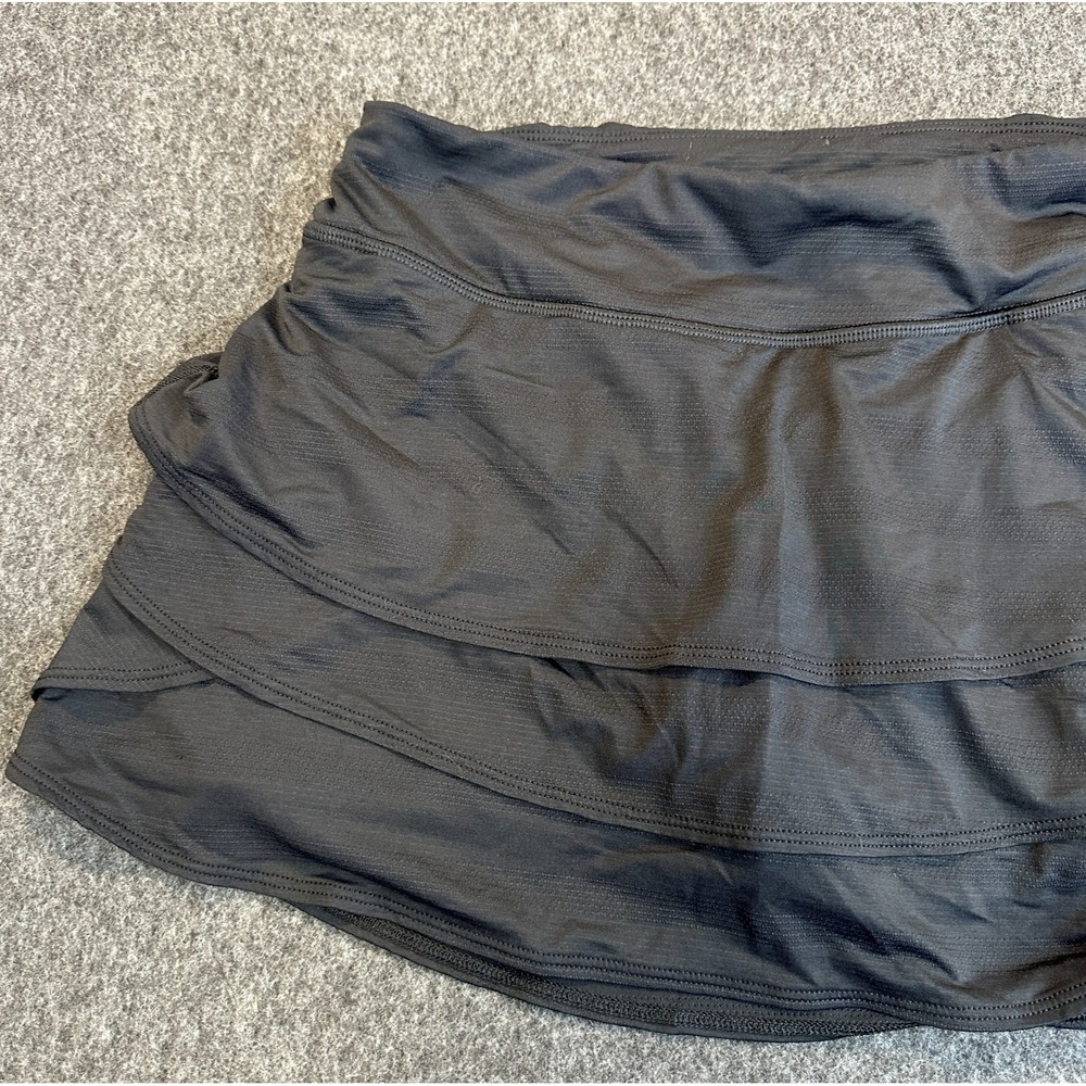 Athleta Black Swing Skort Tiered Ruffle Active Skirt Shorts Girls Size Large 12 - Picture 3 of 13